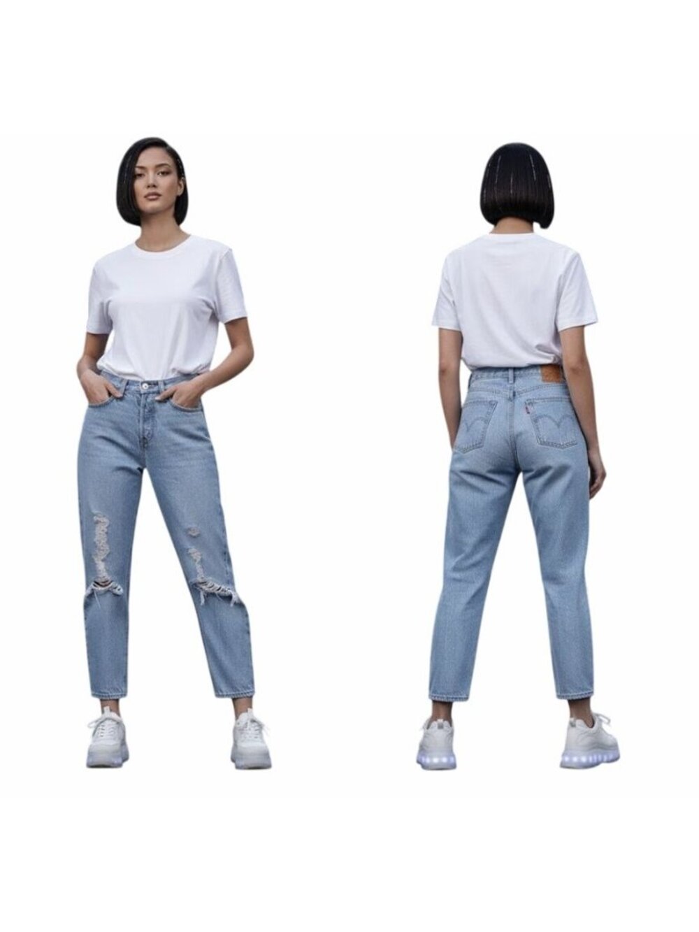 ⭐LEVIS Wedgie Jeans Womens 26x26 Blue Light Wash Straight High Rise Boyfriend
